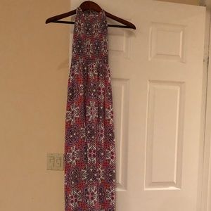 Anthropologie Halter Backless Maxi Dress